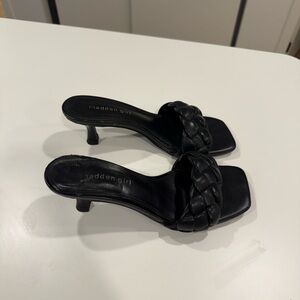 Madden Girl Black Braided Kitten Heels Size 7.5